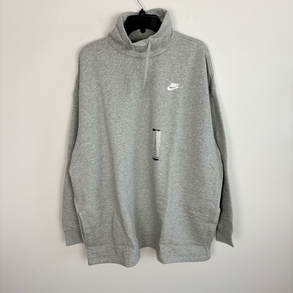 Nike Tops - Nike Women's Sportswear Club Fleece Cowl Neck Hoodie in Grey Heather